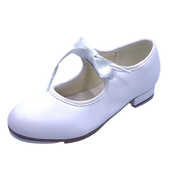 So Danca White Tyette Tap Valiant Vegan 10 Shoes Elastic Snaps Dance Recital - Picture 2 of 10